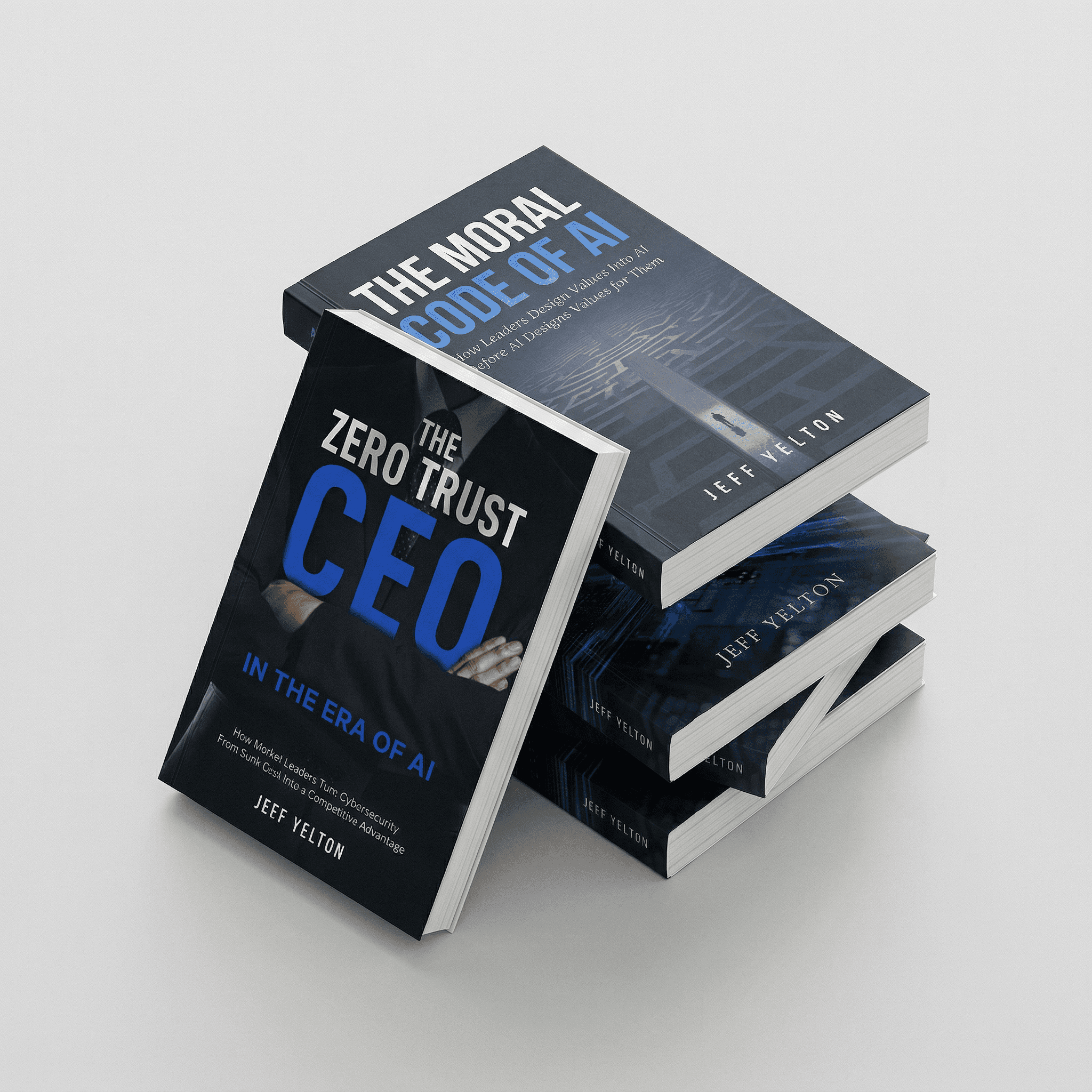 Stack of Jeff Yelton's authority books — printed and ready to mail