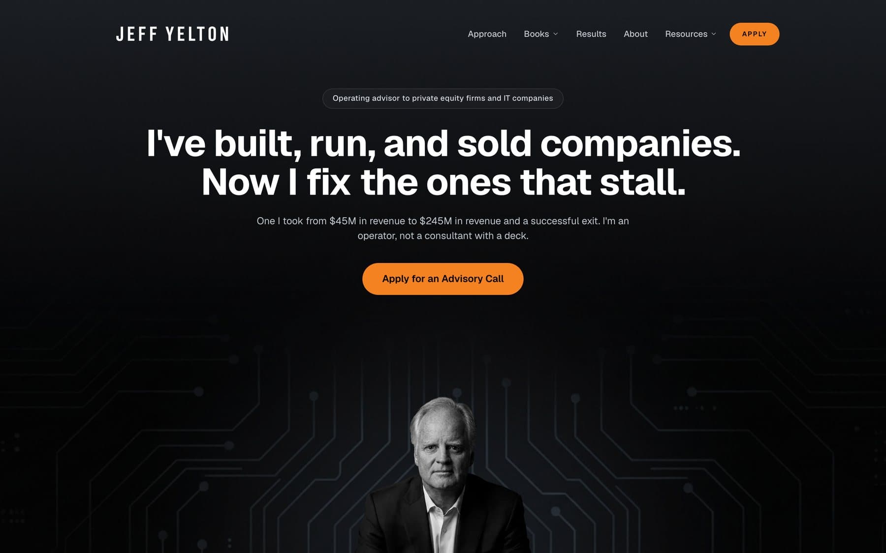 Client website: Operating advisor · Private equity