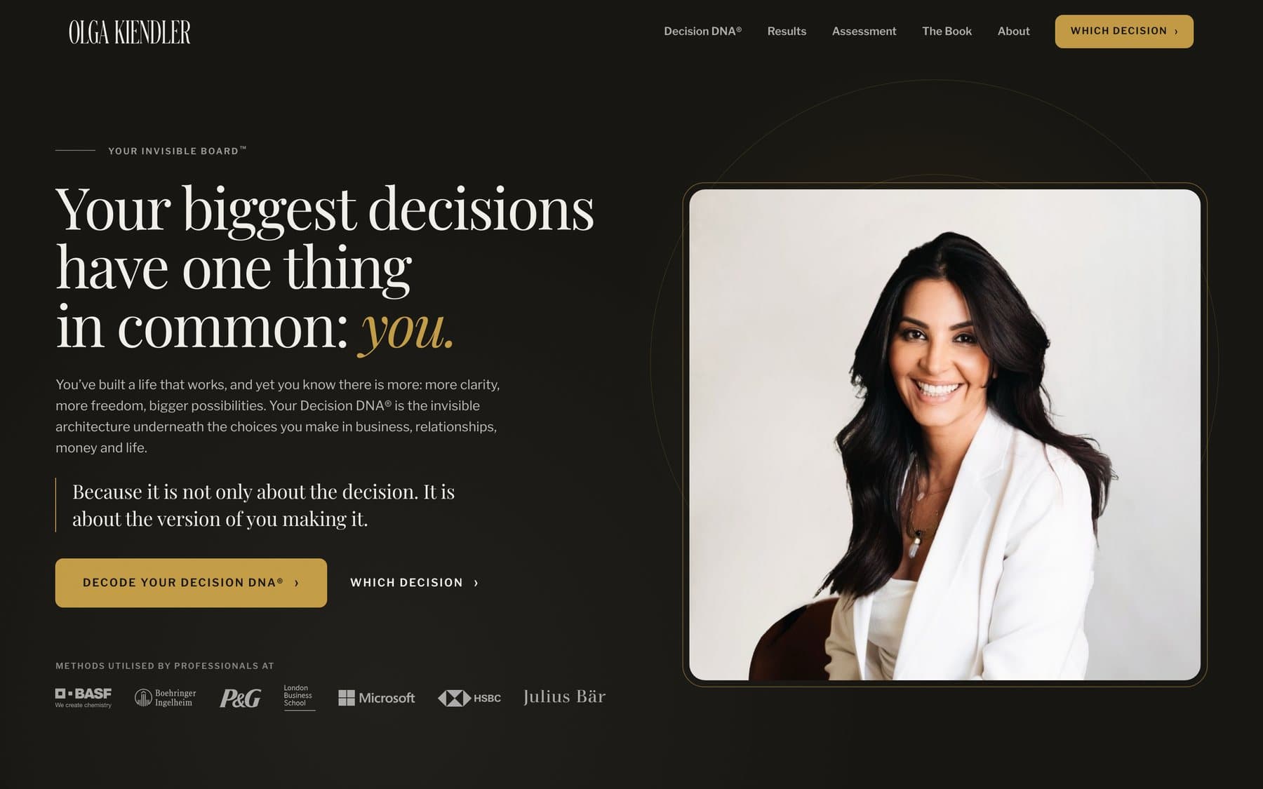 Client website: Decision strategist · Executives